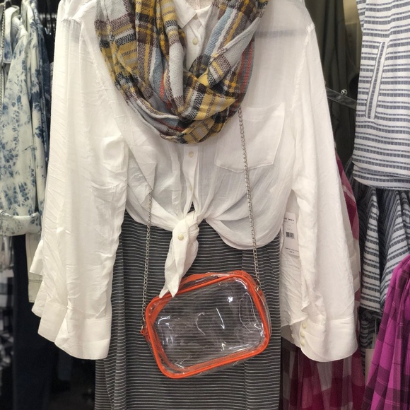 1 LEFT!!!! Clear Stadium Messenger Bag- Orange - Picture 2 of 3